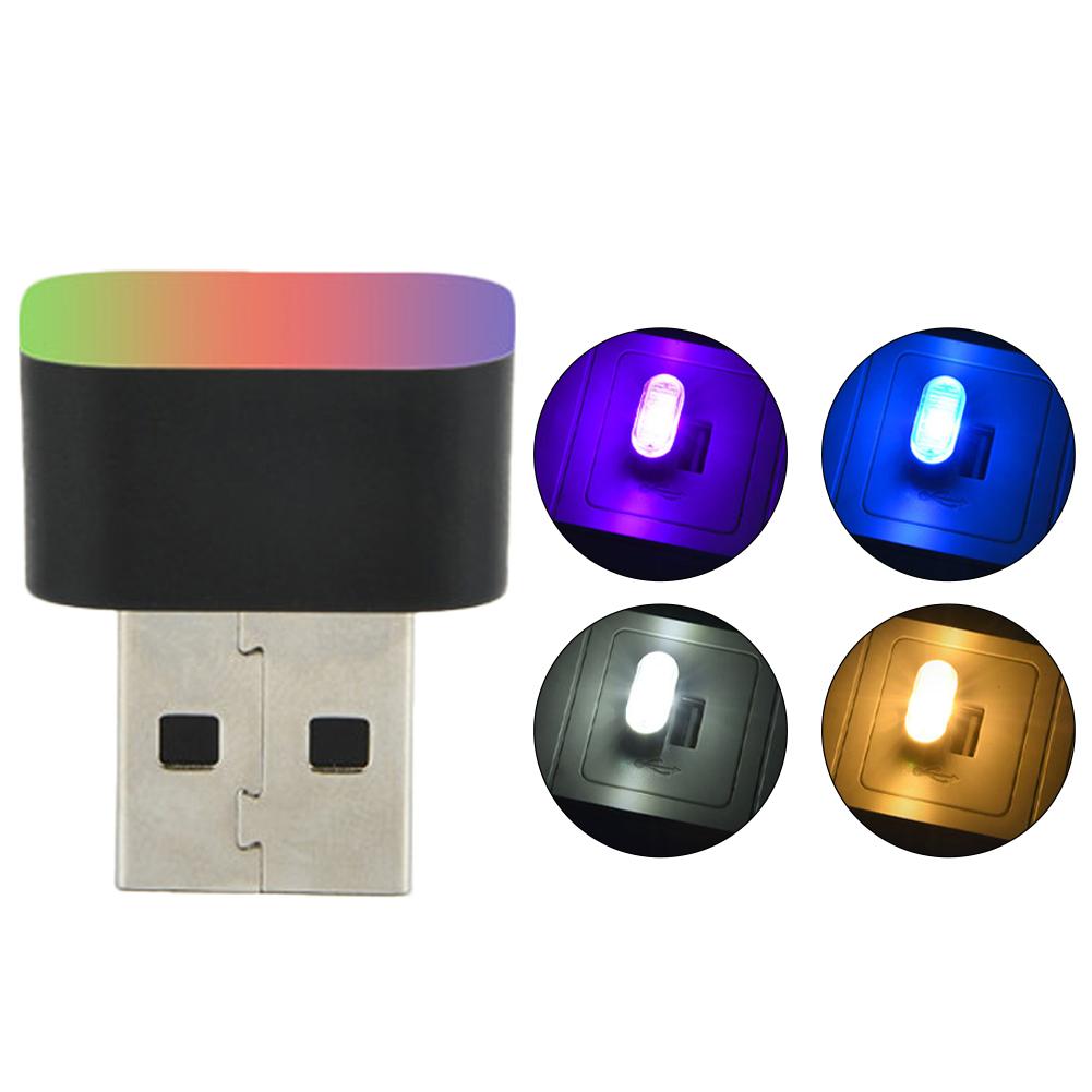 1ks Car Mini USB LED Atmosférická světla Interiér auta Neonová dekorativní lampa Nouzové osvětlení Univerzální PC přenosný Plug and Play