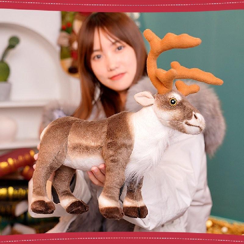 Adorable Plush Reindeer Figurine For Christmas Decoration With Realistic Features
