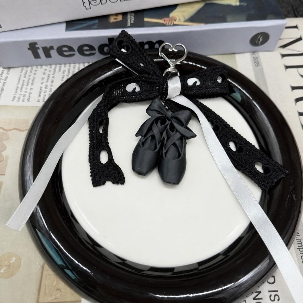 lace bowknot Ballet Shoes Keychain Backpack Decor Ballet Shoes Bow Keychain  Women