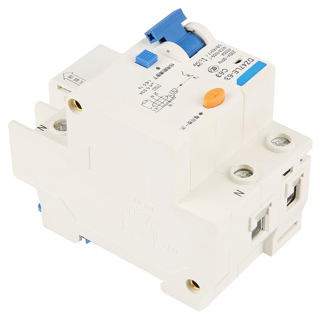 DZ47LE‑63 1p N C63 RCCB Residual Current Circuit Breaker 230V 63A 30mA