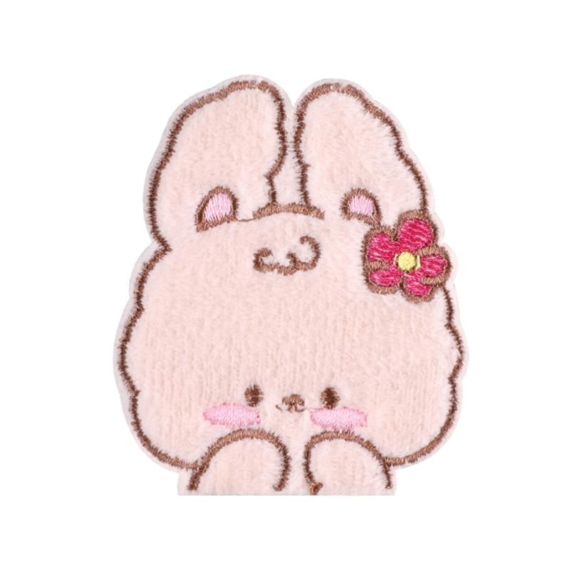 6 Pcs Cartoon Rabbits Iron On Patches Applique Patches Animal Repair Patches Embroidery Patches for Clothes Decoration