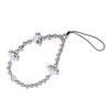 1Pc Silver Color Heart Phone Charms Plastic Love Beaded Rope For Phone Women Men Short Cell Phone Lanyard Keychains