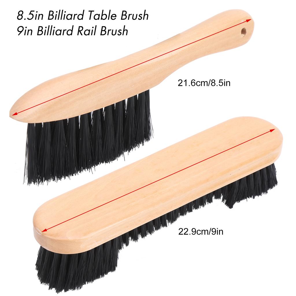 Pool Table Cleaning Tool Kit Wooden 8.5in Billiard Table Brush 9in Billiard Rail Brush