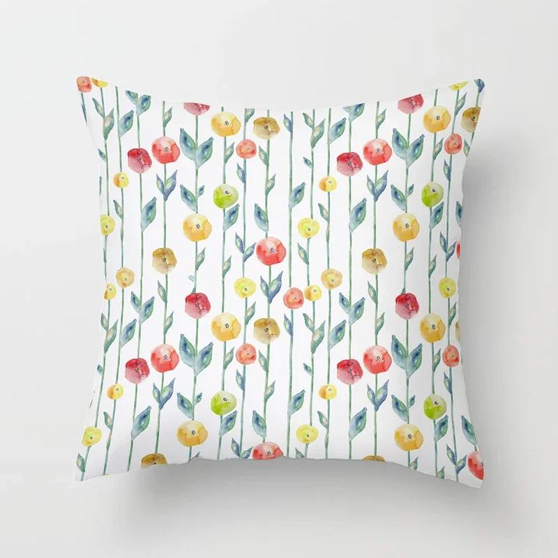 Model de flori Artă decorativă Husă de pernă Față de pernă Poliester 45*45 Perne Decorat Home Decor Față de pernă