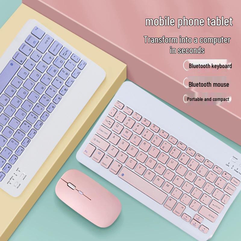 Jingzun Bluetooth 10-Inch Keyboard & Mouse Set for iPad and Tablets with Touch Control & Personalized Color Printing