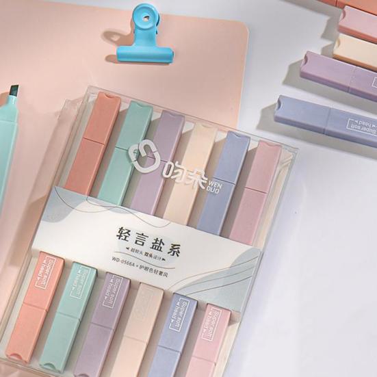 6ks zvýrazňovač pero Makaronová barva Hladké psaní Měkký hrot Estetický roztomilý dvojitý umělecký popisovač do školy