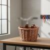 Woven Wicker Basket Vintage Style Front Cycle for Biking Natural Wood S
