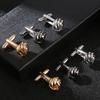 Alloy Alloy Cufflinks Gold Silver Black Shirt Suit Cuff Links Elegant Style Knot  Men
