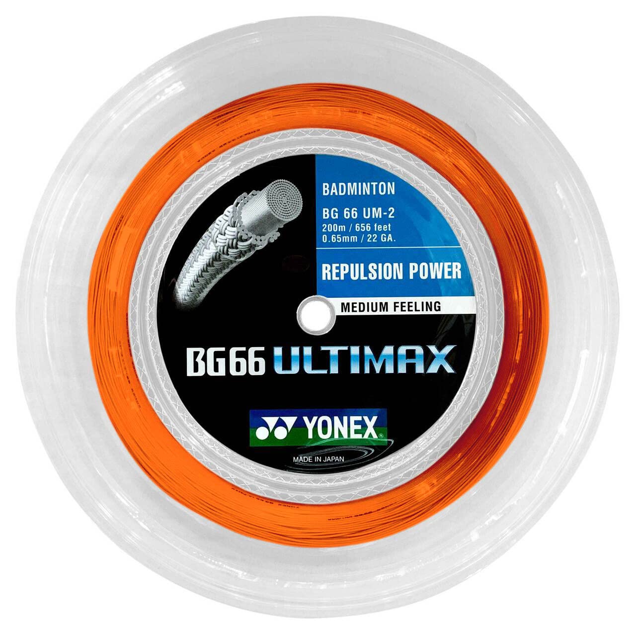 

YONEX BG 66 Ultimax Badminton String 200m Reel (Orange)