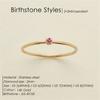 eManco Stainless Steel Birthstone Ring  Gold Color Simple Fashion Style For Women Festival Party Gift