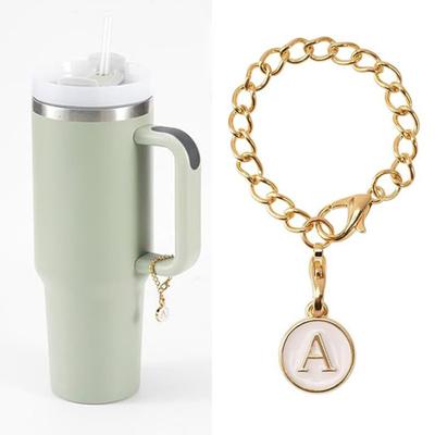 Tumbler Hanging Charm Metal Link Chain Fashion Capital Letter Oil-dripping Water Cup Mug Handle Identification Decoration Chain Pendant Accessories