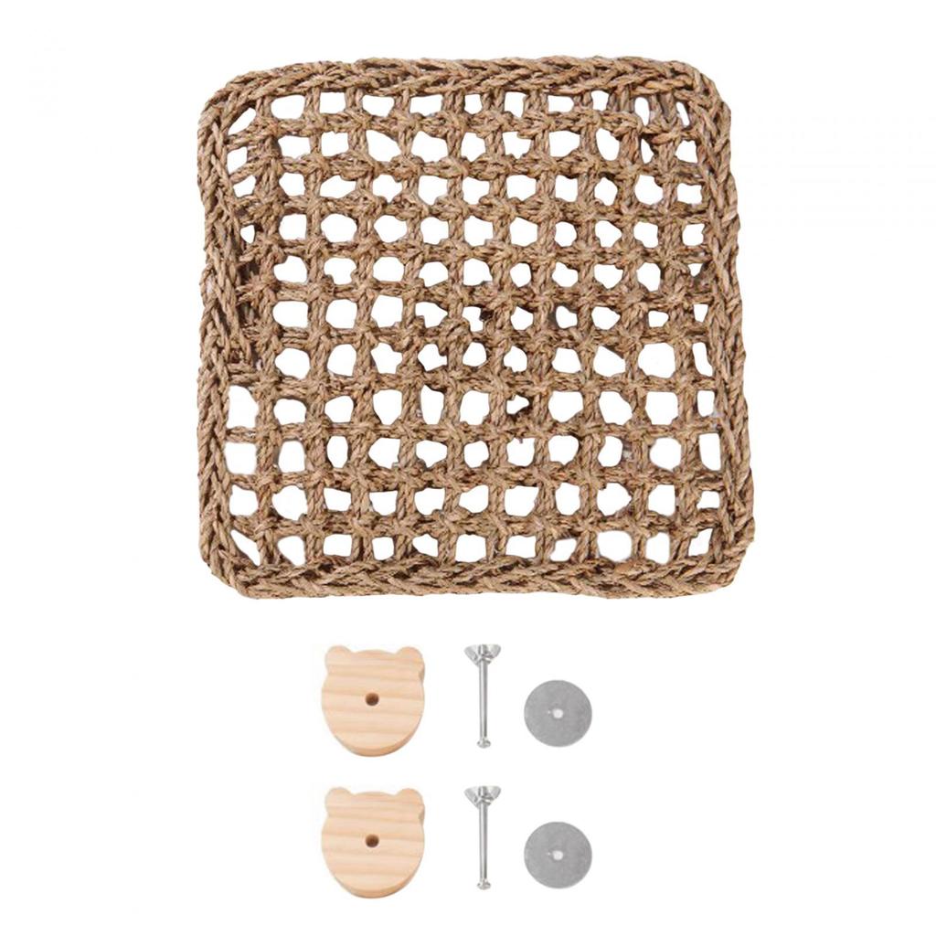 Hanging Cage Protective Toy Seagrass Mat Swing Woven Net Activity Playground Bed Toys Climbing Toys for
