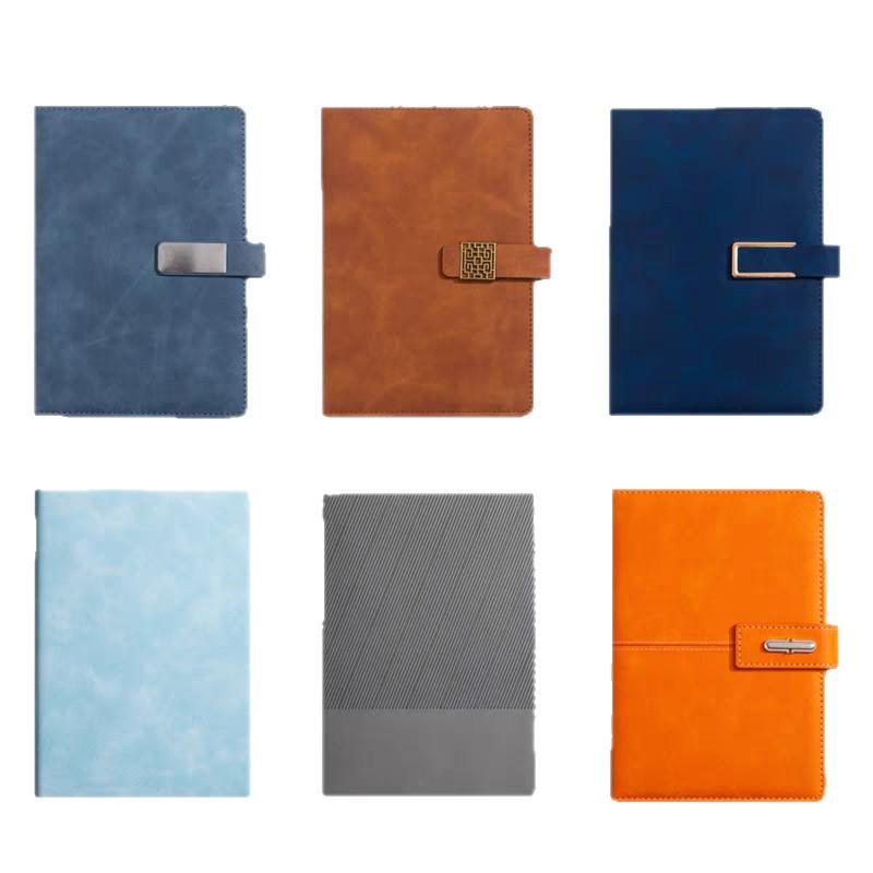 A5 Custom Logo Soft Leather Business Notebook Gift Set with Buckle Closure