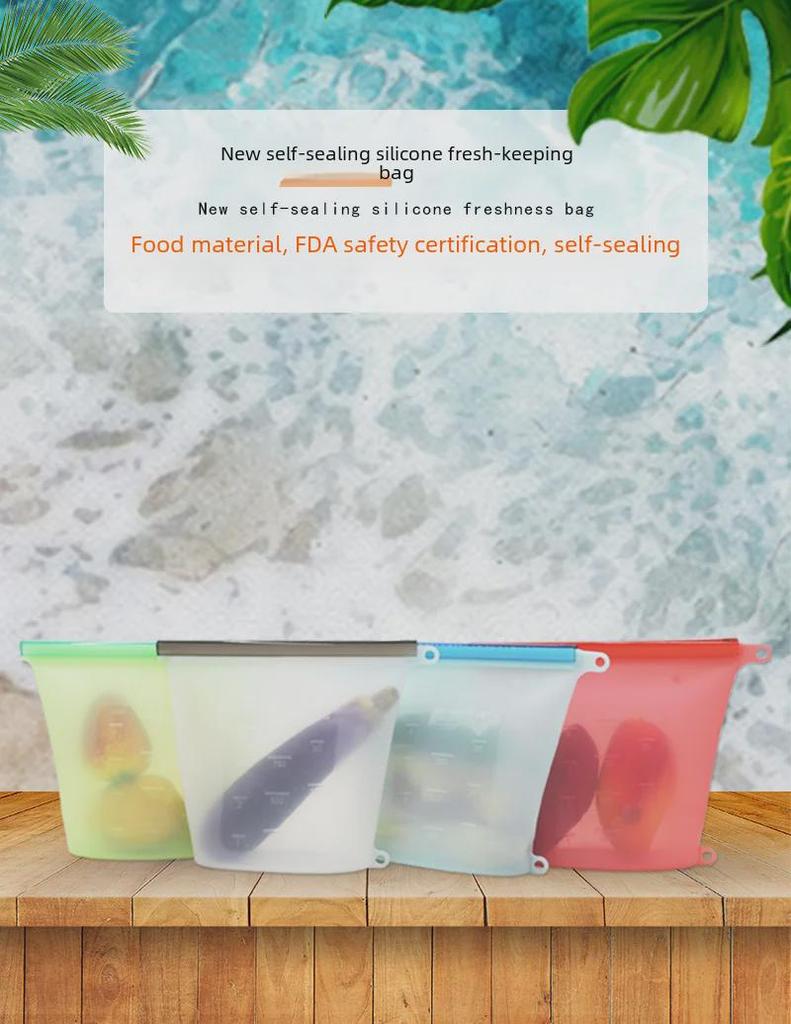 New Silicone Fresh-Keeping Ziplock Bag for Food Storage and Freezing