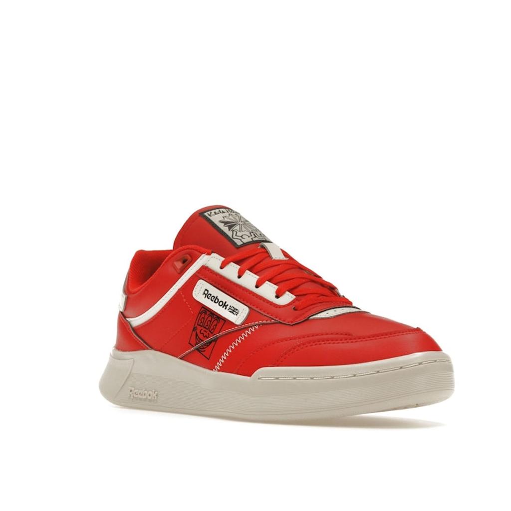 Reebok Keith Haring X Club C Legacy Three-Eyed Smiling Face Unisex Sneakers Red Instinct-Red Chalk GZ1459