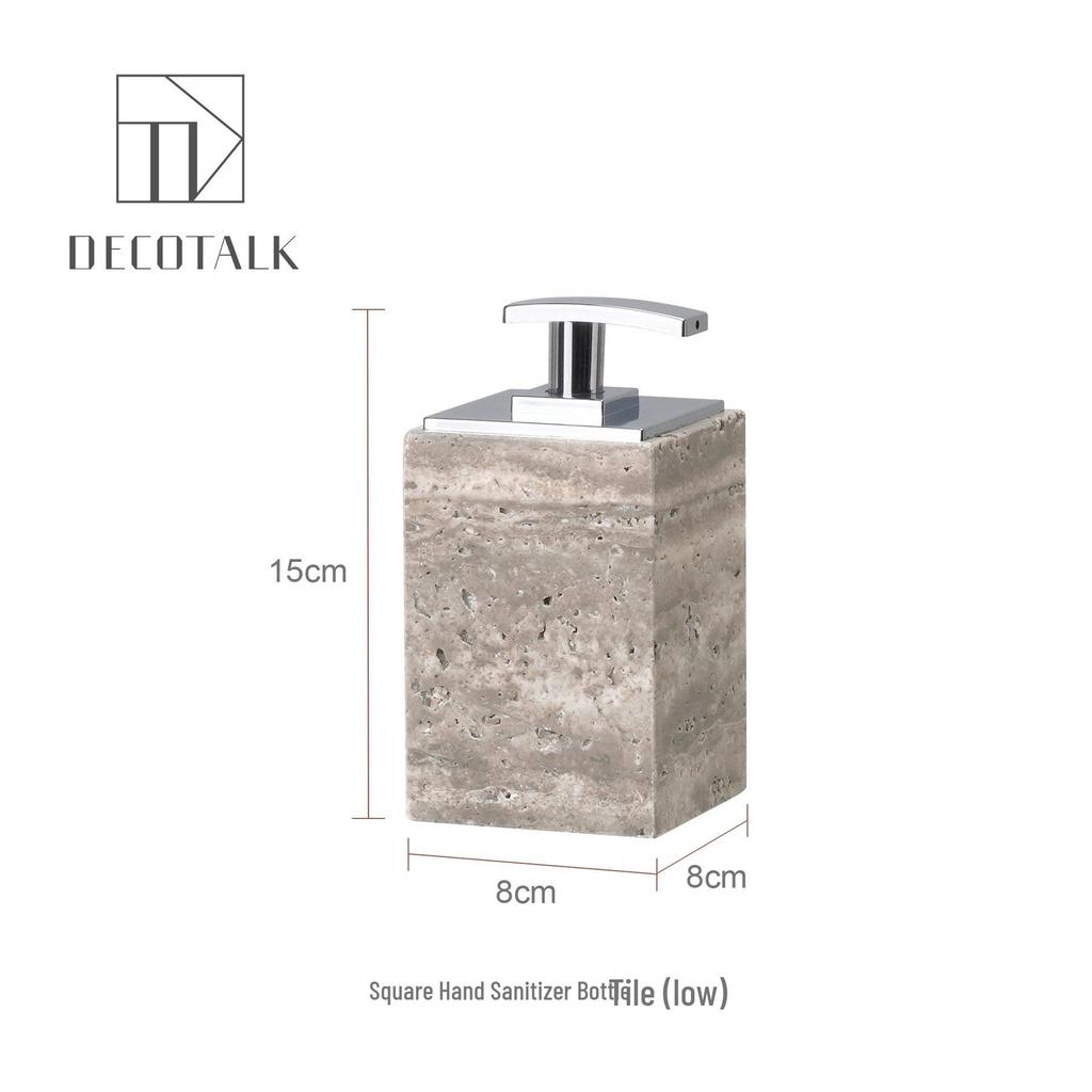 Set da Bagno Travertino Grigio Argento Wabi-Sabi: Vassoio e Decorazione per Lavabo.