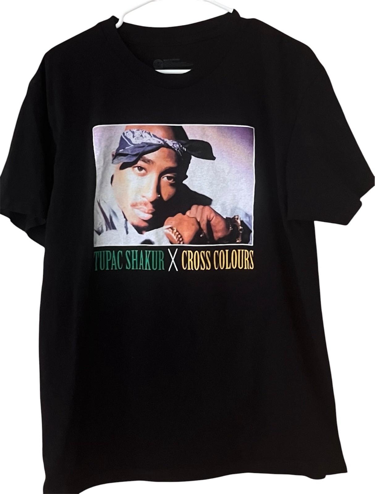 Tupac Shakur X Cross Colours Mens Large Black Unisex T-Shirt XXXL
