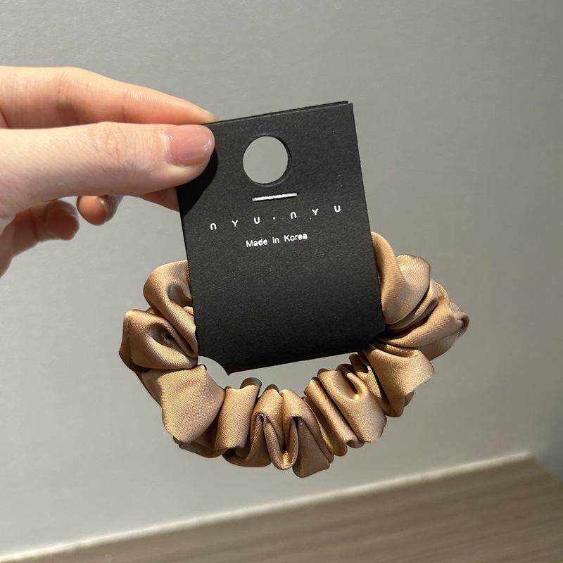 Korean Satin Silk Elastic Hair Tie - Chic, French Style Solid Color Band