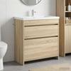Bathroom Vanity Cabinet in Sonoma Oak 78.5 x 37.5 x 81 cm Particleboard