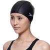 Speedo Silicone-Coated Swimming Cap with Three-Layer Fabric, Soft and Comfortable, Black