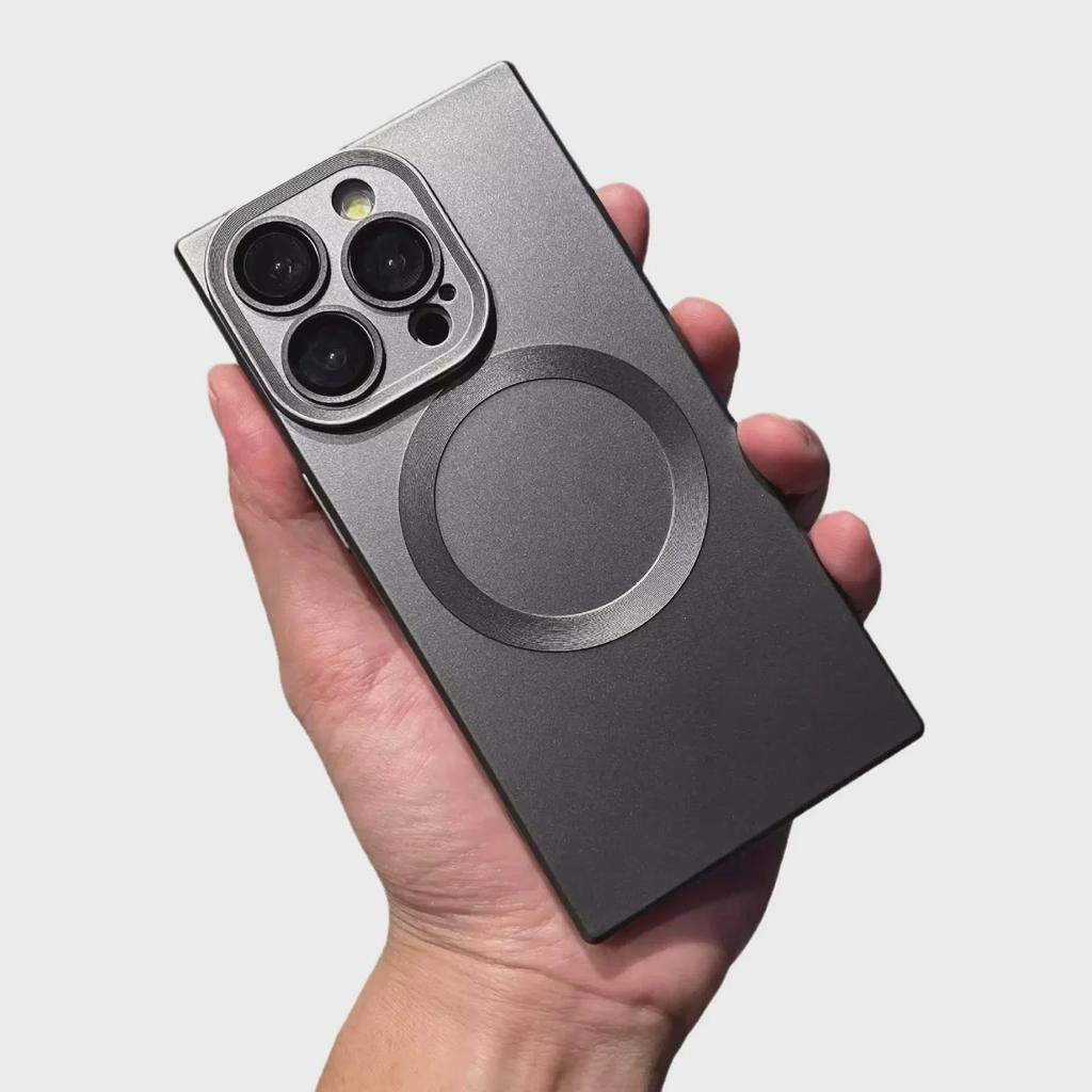"""Kwadratowe Magnetyczne Silikonowe Etui na Telefon dla iPhone 16 Pro Max i iPhone 15 Pro Max"""