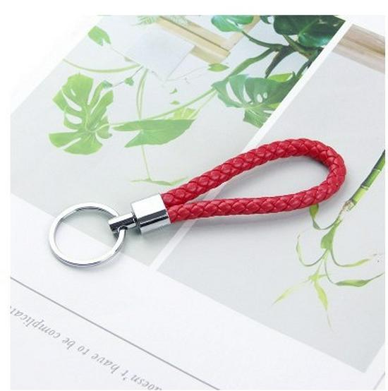 Anti-lost Number Plate Mobile Phone Braided Rope Keychain with 8-Shaped Buckle Pendant