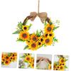 NOLITOY 1pc Sunflower Door Trim Decoraciones para Salas De Casa Flower Hoop Garland Hanging Hoop Wreath Large Sunflower Wreath Summer Front Door