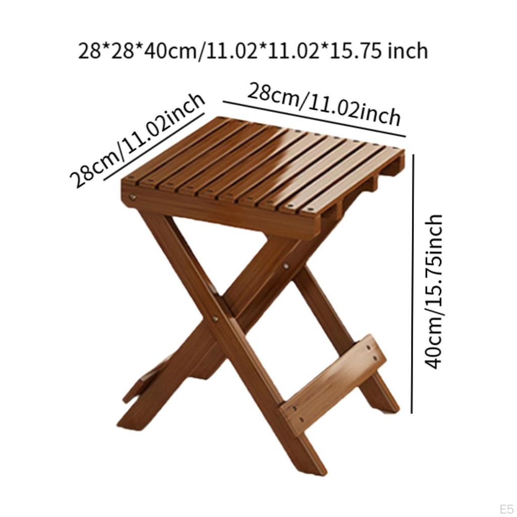 Bamboo Folding Stool Fishing Outdoor Foldable Camping Seat for Hiking