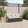 VidaXL Garden Lounge Set with Cushions 3 Pcs, Patio Sofas, Furniture Set, Outdoor Terrace Furniture, Black 3259837