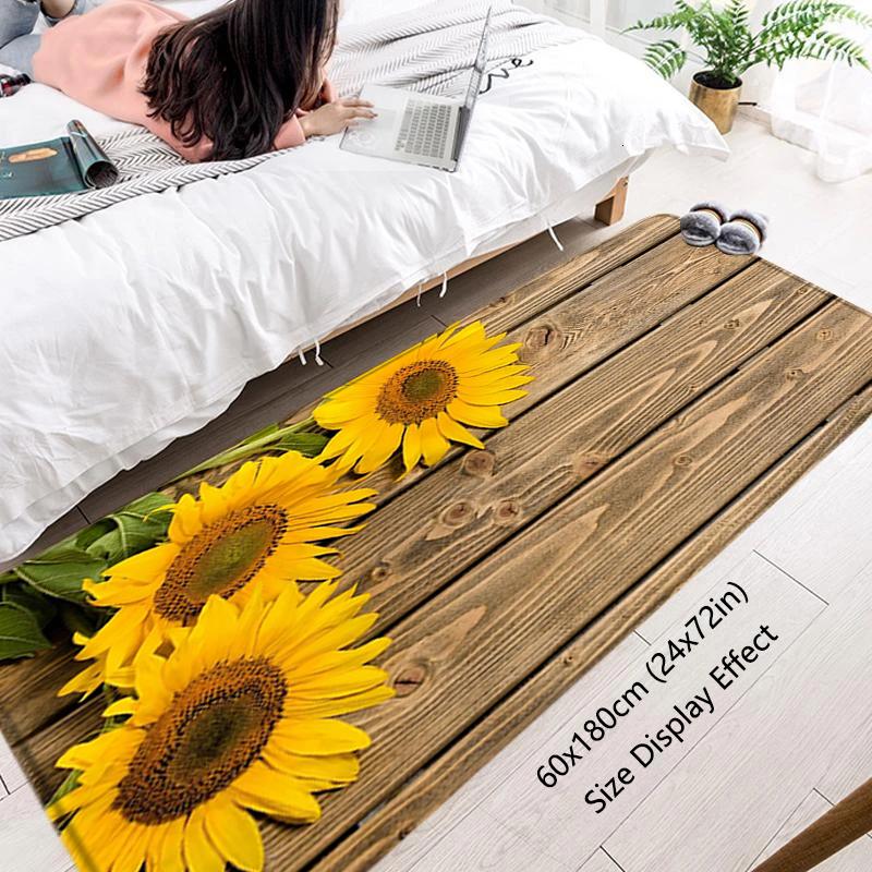 Door Mats Interior Foot Rug Sun Flower Welcome Floor Mat Rectangle Soft Hallway Carpet Kitchen Rugs Fluffy Home Decoration
