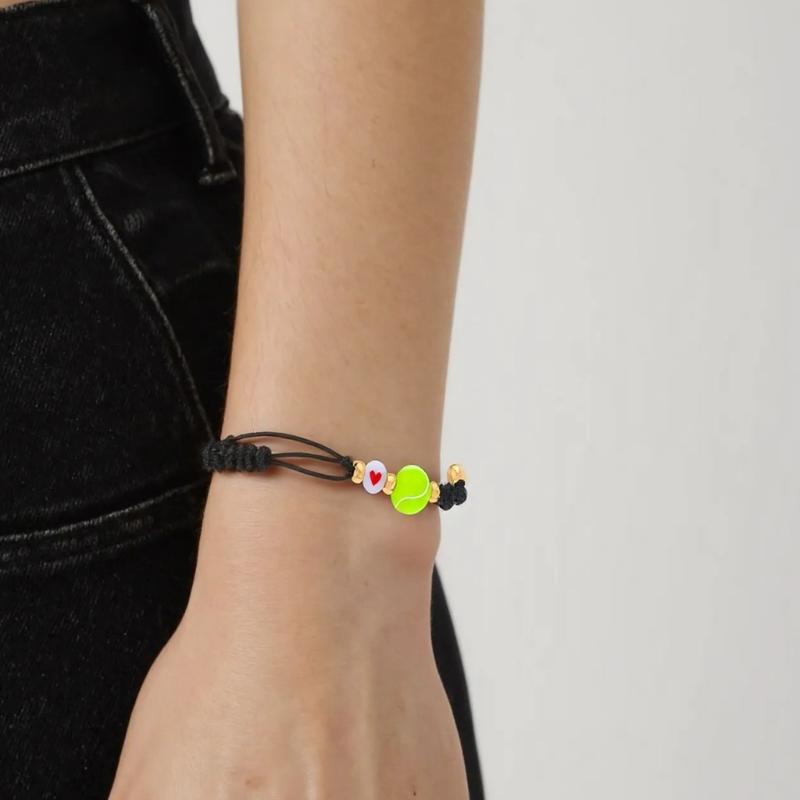 Sturdy Woven Sports Bracelet with Beads Unique Wristband Jewelry Perfect for Football Fan and Everyday Wear