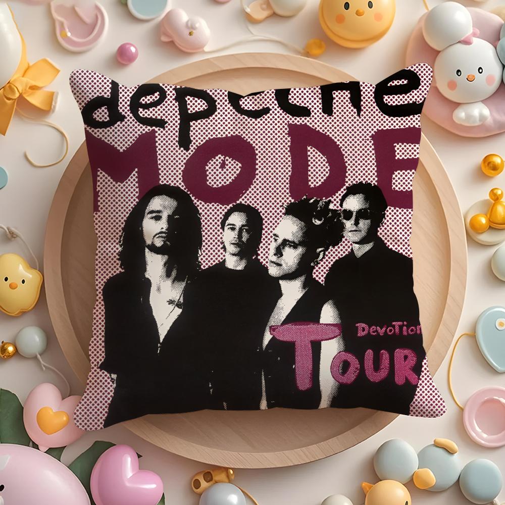 Rock Band D-Depeche Mode Cushion Cover Plush Fabric Soft Double-Sided Printed Sofa Pillow Case Colorfast Home Decor Gift