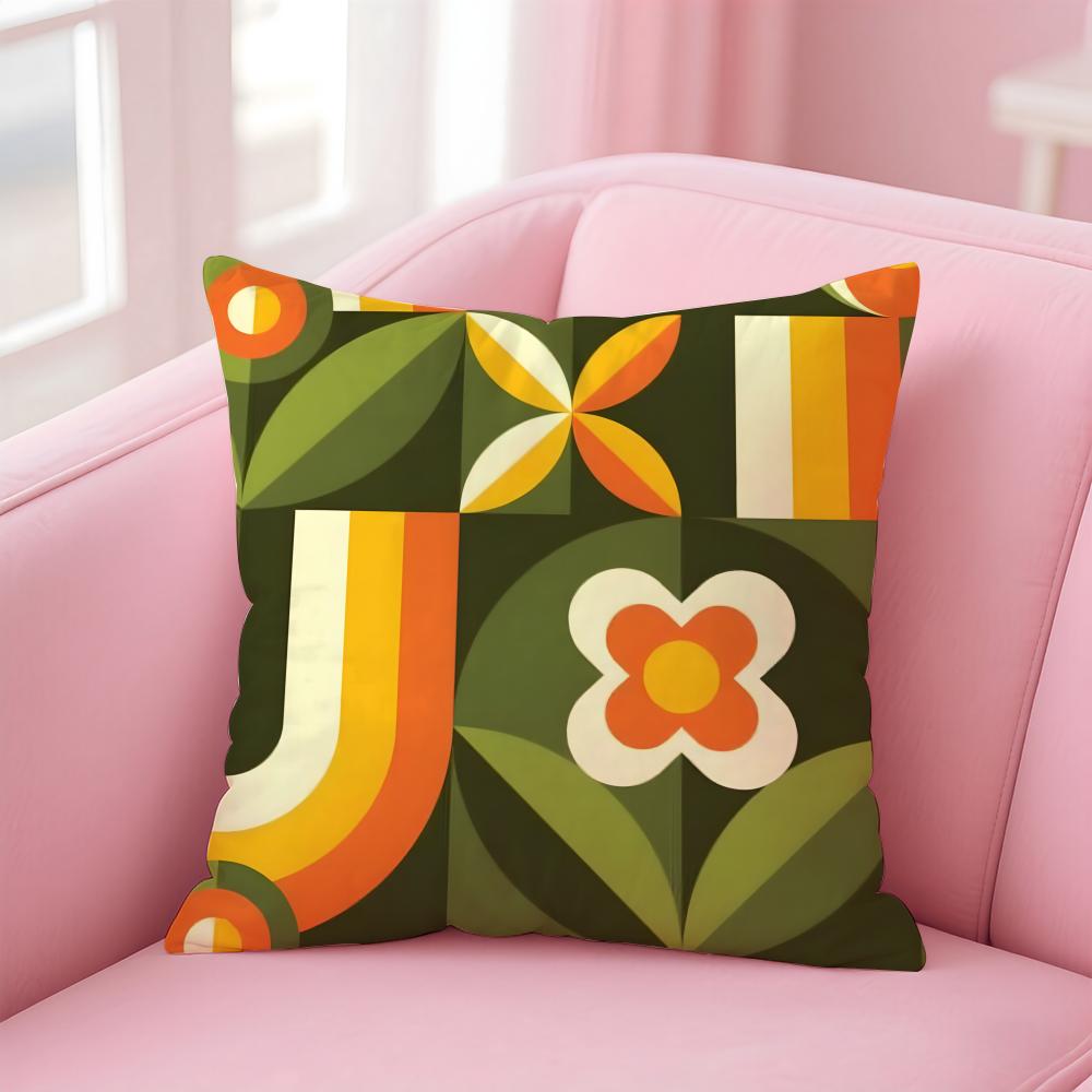 GGeometric Abstract Art Cushion Cover Pillow Case Soft Friendly Fabric  Concealed Zipper