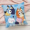 Bluey-B-B-Blueys Pillow Case Pillowcase Anti-dustmite Pillow Invisible Zipper Silky Short Plush Sofa Cushion Cover