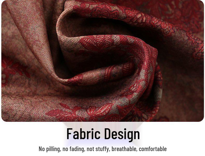 Floral Lapel Button-Up Loose Top for Middle-Aged and Elderly Women