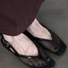Mesh breathable hole shoes women's summer wear comfortable flat back strap super foreign style one-word buckle Roman style sandals
