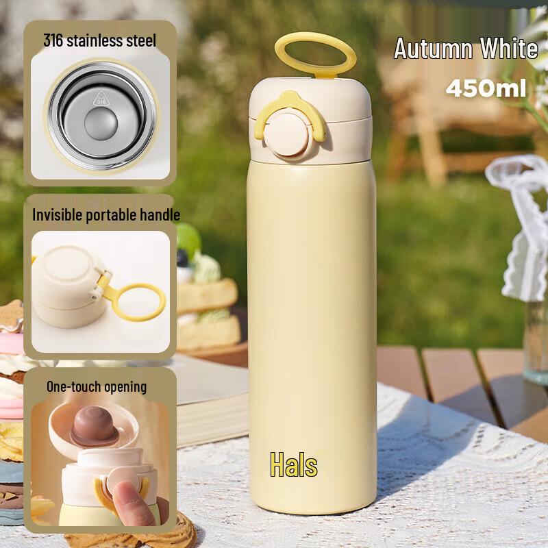 HAERS 450ml Insulated Stainless Steel Water Bottle