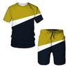 Sommer Männer Trend Trainingsanzüge Mode Harajuku Oansatz Kurzarm Übergroßen T Freizeit Shorts 2 Stück Outfit Outdoor Sport Sets