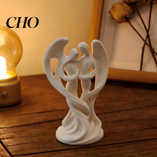 Spiritual Protection Gift Angel Mother And Child Ornaments 3D Printed Smooth Lines Companionship Statue Compact Decorative Figurine Symbolizing