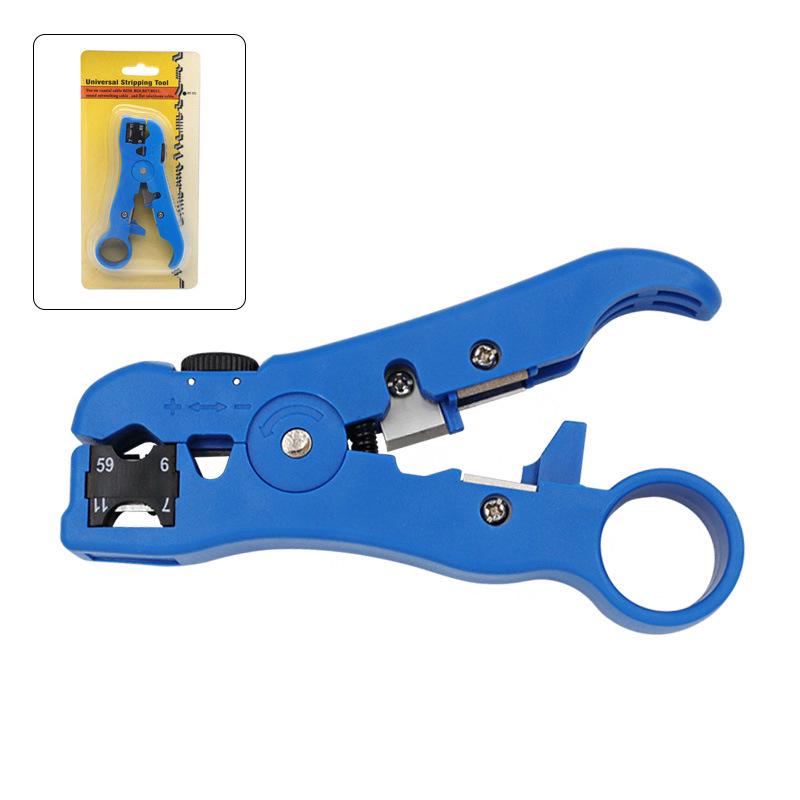 Coaxial & Network Cable Stripper with Peeling Knife and Cutting Pliers