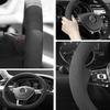 Suede for VOLKSWAGEN VW ID3 ID4 X CC Tiguan Magotan Golf T-Roc Passat Diy Hand Sewing Car Steering Wheel Cover Car Accessories BHT1