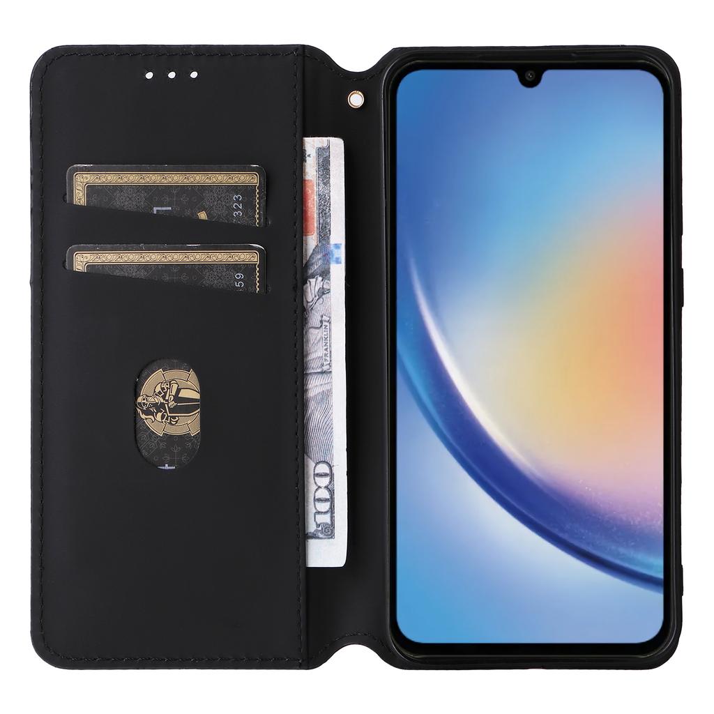 For Samsung Galaxy A35 5G Phone Wallet Leather Case Rhombus Imprinted