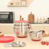 304 Stainless Steel Mixing Bowl with Silicone Base, Handle, Scale Markings, and Lid - Ideal for Eggs, Salad, Dough, and Baking.