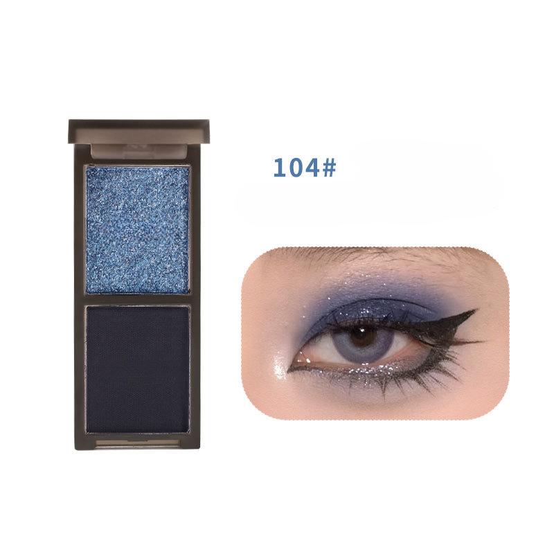 Cool Two-color Eyeshadow Palette, Pink Matte Pearlescent Sweet and Cool Makeup, Dark Lazy Eyeshadow