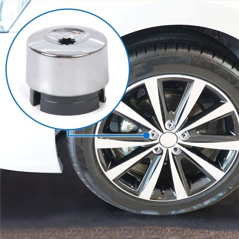 For VW Touareg 2004-2014 Car Wheel Nut Protection Cap 20Pcs Tire Screw Dust Cover Lug Bolt Anti-Rust Cap 7L6601173A