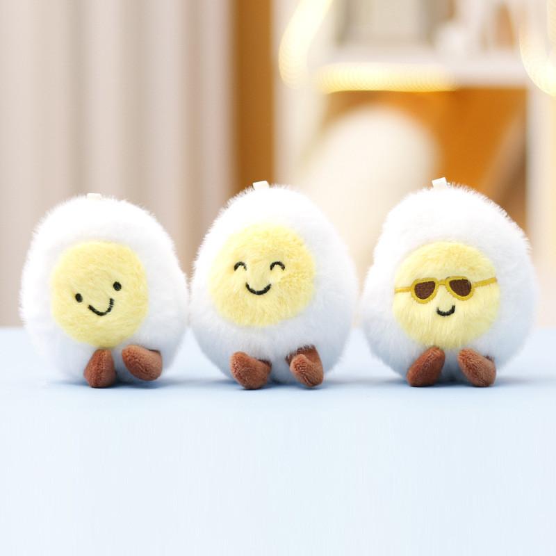 Boiled Plush Egg Doll Cartoon Keychain Bag Decoration Pendant Gift Toy Cute