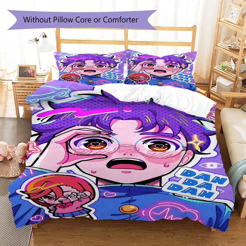 DAN DA DAN Pattern Bedding,Quilt Set Quilt Cover Pillowcase Home Birthday Gift (1 * duvet cover + 2 * pillowcase, without core)