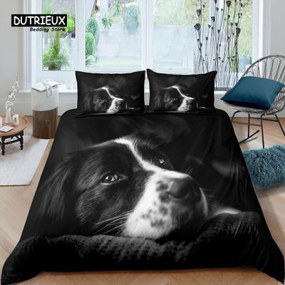 Home Living Luxus 3D Hunde-Bettwäscheset Bequemes Bettbezugset Kinder-Bettwäscheset Queen und King EU/US/AU/UK Größe