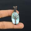 Baum des Lebens Larimar Edelstein Kupferdraht gewickelt handgefertigter Anhänger Schmuck Geschenk für die Liebe