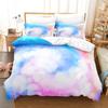 Cloud Sky Duvet Cover Set Pink Blue Cloud Rainbow Pattern King Queen Twin Full Size For Kids Boys Girls Polyester Bedding Set